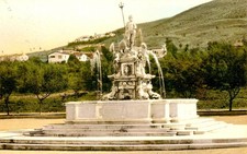 FOUNTAIN OF NEPTUNE, PALOS VERDES ESTATES, CALIFORNIA, VINTAGE POSTCARD (EU681)