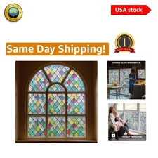 Rainbow-Making Stained Glass Window Tint - Privacy & UV Protection, 35.4 x 78.7
