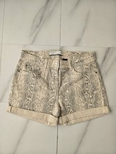 Next Beige Cream Snakeskin Design Dress Shorts Womens UK Size 10