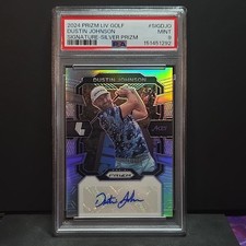 Panini Prizm LIV Golf Signature Dustin Johnson Silver Prizm Autograph /99 PSA 9