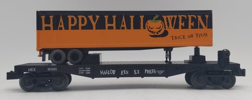 MTH 30-76655 Halloween Express Flatcar with 40' Trailer #103105 LN | Condition: Used