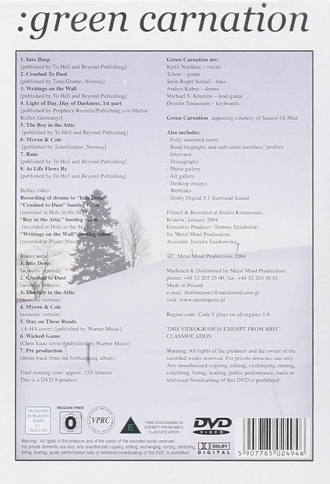 Green Carnation: Alive and Well in Krakow (DVD) (UK IMPORT) - Image 2 of 2