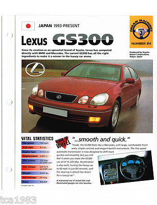 1997 / 1998 LEXUS GS300 / GS-300 SPEC SHEET / Brochure / Catalog