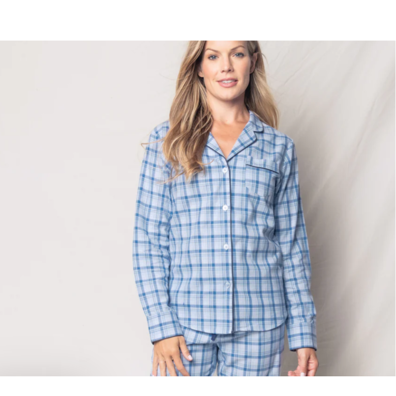 Petite Plume Women’s Size Large Plaid Tartan Seafarer Button Up Pajama