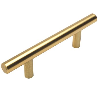 Cosmas Cabinet Hardware Brushed Brass Euro Style Bar Pull #305-030BB