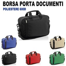 BORSA PORTA DOCUMENTI poliestere 600D CERNIERA TASCA FRONTALE TRACOLLA MANICI