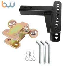 Steel 45900 14000 LBS Trailer Towing Hitch Dual 2" Ball Adjustable Channel Mount