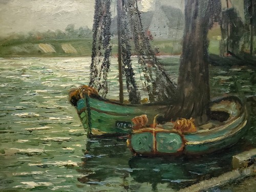 Gemälde Öl Landschaft Küste Maritim Boote Norddeutsch Carl Wilhelm Mosblech - Picture 5 of 12