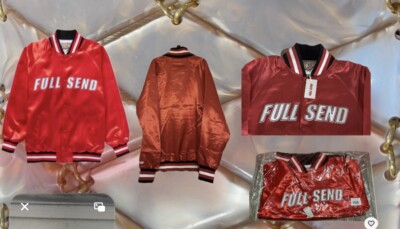 Nelk Boys Full Send Red Satin Jacket Size Medium Men s NWT