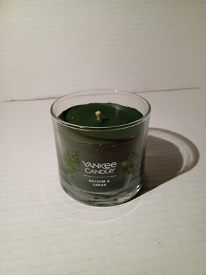Yankee Candle BALSAM & CEDAR Scent Mini Candle- New , Open Box 