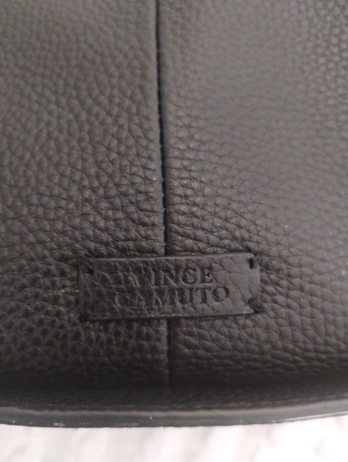 Vince Camuto soft black Pebbled Leather Double Handle handbag shoulder purse