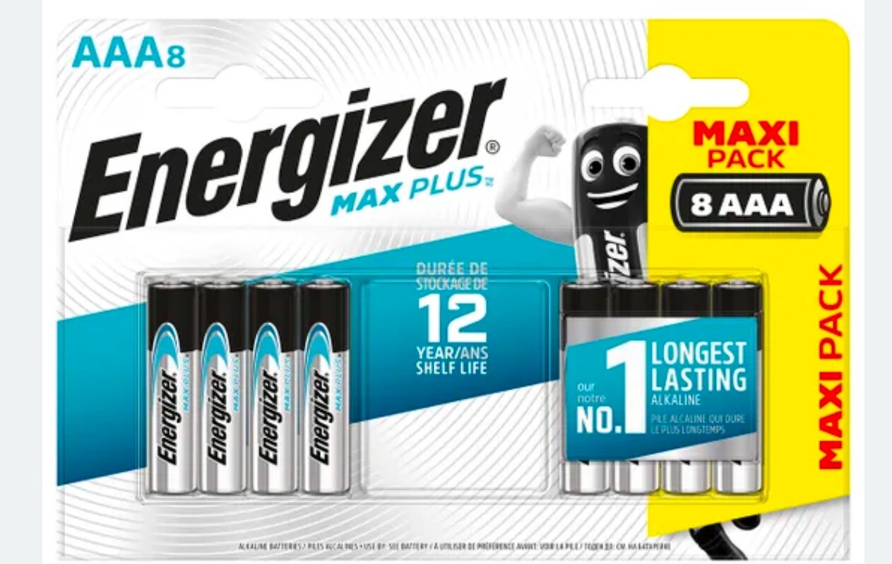 Max Plus AAA Alkaline Batteries, 8 Pack - ENERGIZER