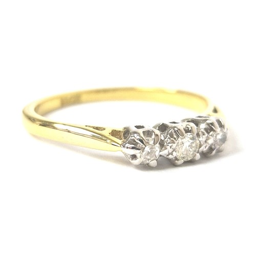 18ct Gold Diamond Trilogy Ring 0.35ct Size N 2.7g - Picture 15 of 19