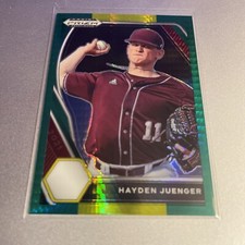 2021 Panini Prizm DP Hayden Juenger GREEN & YELLOW HYPER PRIZM SP #PDP182 (CL4)