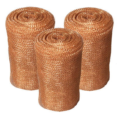AWF PRO - 4'' x 60' Copper Mesh for Pest, Mice and Rodent Control. Pack of 3