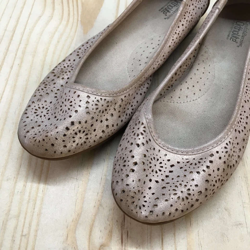 Croft & Barrow Shoes Womens 8 M Baritone Ballet Flats Rose Gold Faux Leather Low - Image 4 of 4