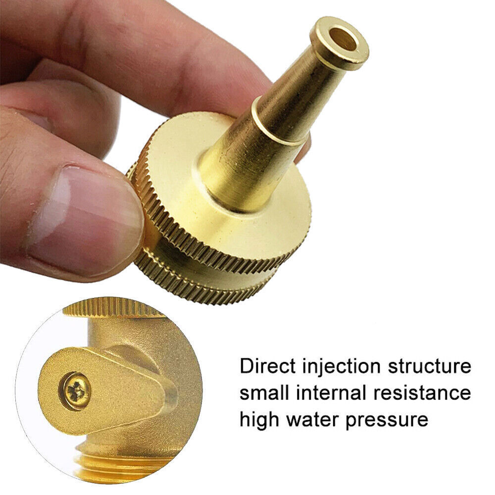 2PCS Brass High Pressure Hose Jet Nozzle Hose Shut off Valve 3/4 Inch Connectors