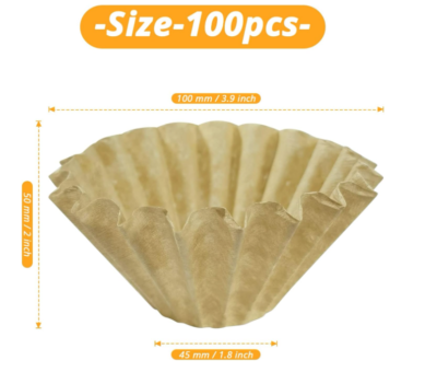 100 Pcs Coffee Filters, 1-4 Cup Basket Coffee Filters, Natural Brown  Unbleached | eBay