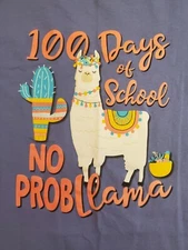 100 Days of School Teacher Shirt 100th Day of School T-Shirt Llama Graphic Tee