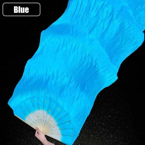 1.8m Long Belly Dance Silk Bamboo Fan Veil 1 Pair(L+R) 6 Colors - Picture 5 of 20