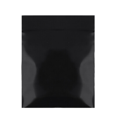 100pcs All Black Polyethylene Flat Zip Seal Bags In Various Sizes No Tear Notch