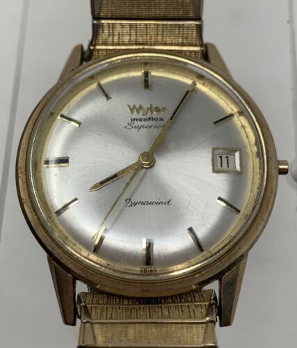 Vintage Wyler Incaflex Superior Dynawind 10k GF Men’s Wrist Watch - Afbeelding 1 van 5