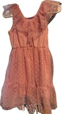 Unbranded Size 3 Toddler, Pink Ruffle Neck Sleeveless Dress