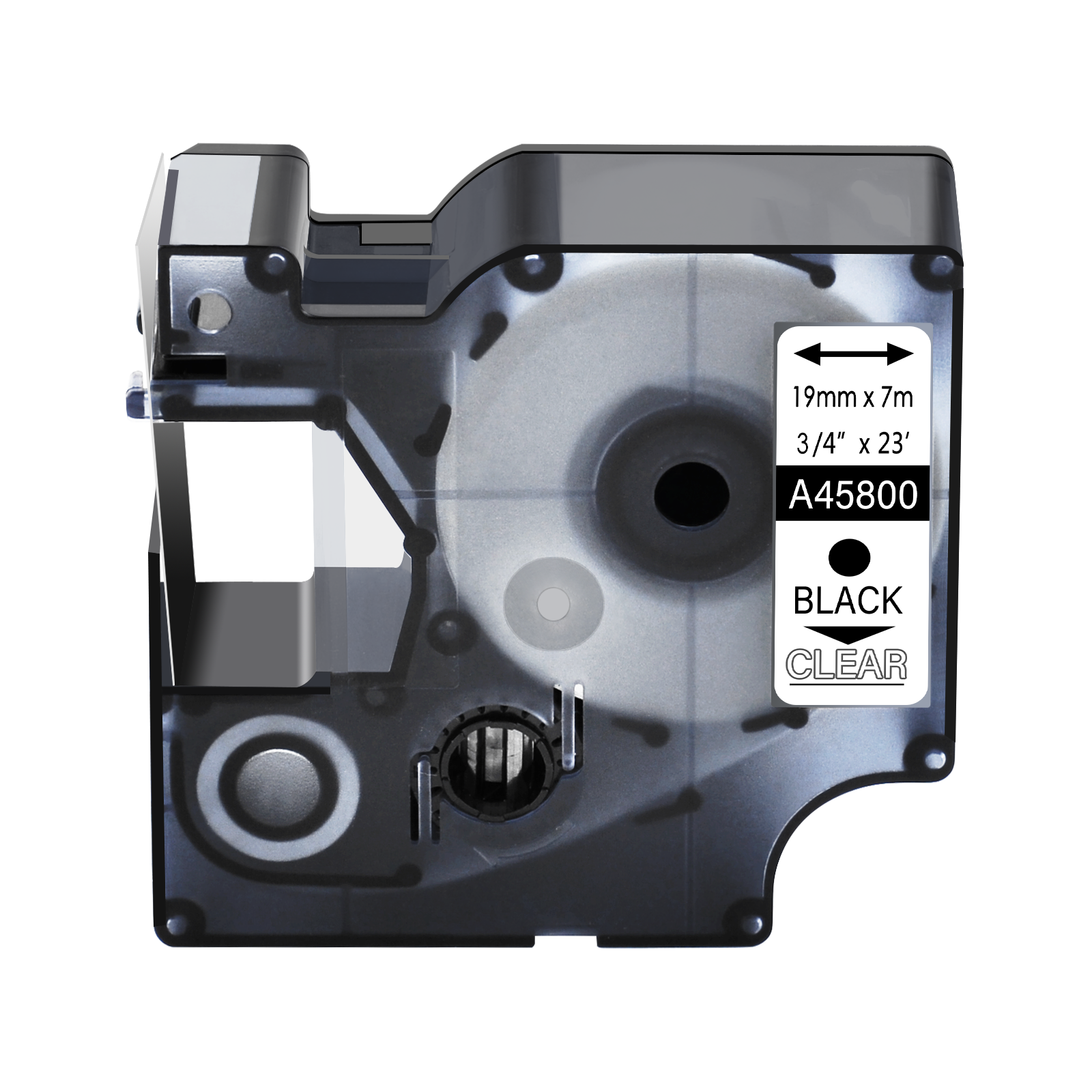 3PK Compatible Black on Clear DYMO D1 45800 LabelWriter 400 Duo Label Tape 19MM eBay