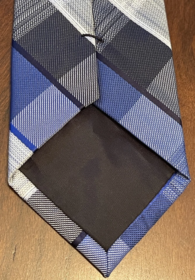 Corbata de cuello Van Heusen azul negro gris 100 % poliéster para hombre hecha en China Foto 2 de 4