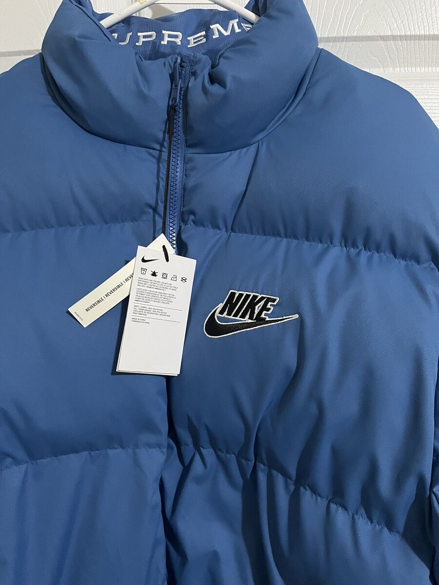 Nike Supreme X Puffer Jacket Size Large NEW w/ Tags Blue L Nike Supreme X Puffer Jacket Size Large NEW w/ Tags Blue L