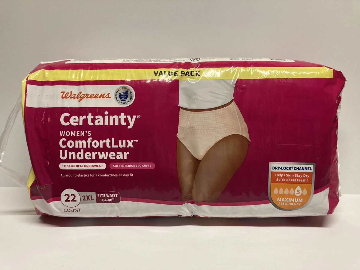 Value Pack Walgreens Certainty Women's Sz 2XL Underwear Maximum