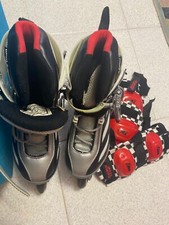 pattini a rotelle rollerblade abec 5 + 2+2 ginocchiere