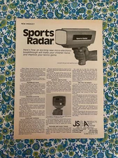 Vintage 1980 JS & A Sports Radar Gun Print Ad Micro Electronic Breakthrough