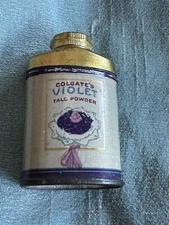 Antique Miniature Colgate's Eclat Talc Powder Sample Advertising Tin Bottle
