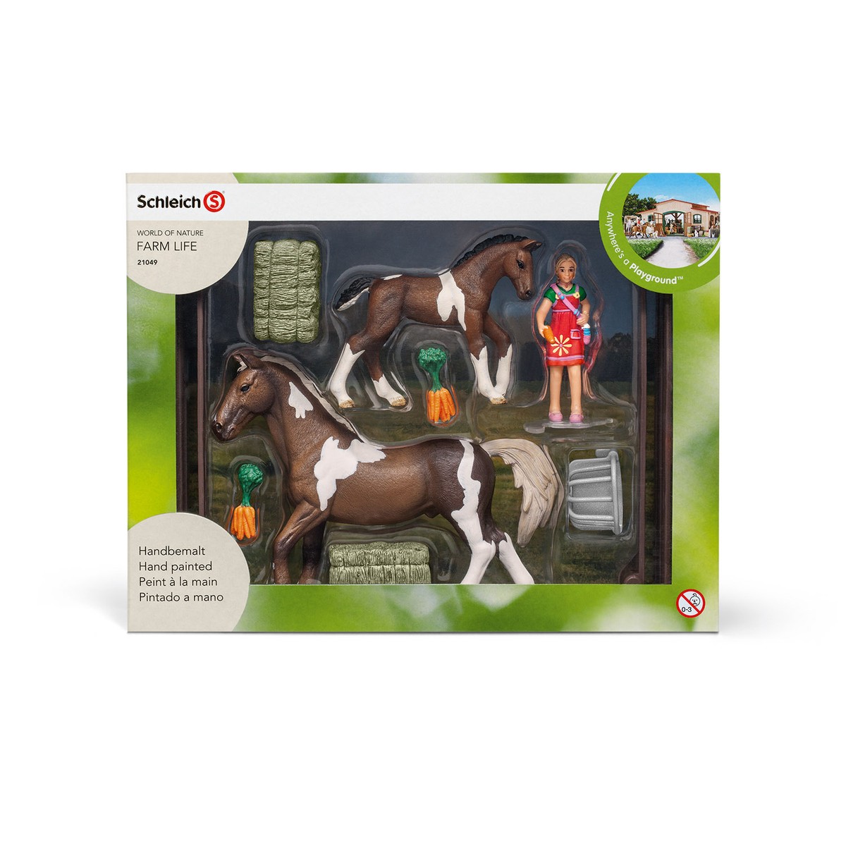 HORSE FEEDING PLAYSET by Schleich; NEW 2016 model/horse/toy/21049