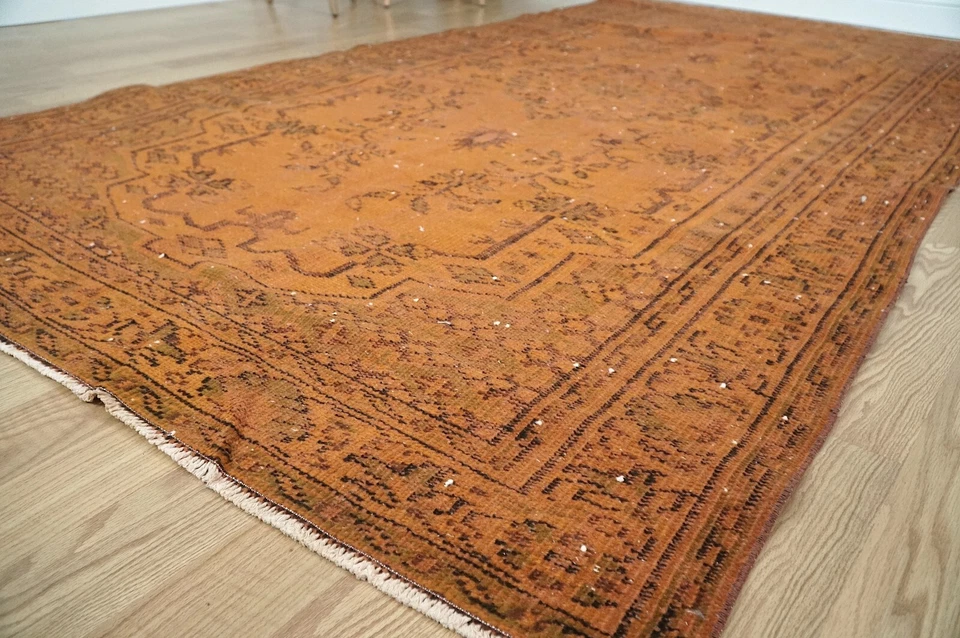 Alfombra oriental naranja, alfombra vintage de lana, alfombra turca antigua, 4,99 x 8,96 pies H-2219 Foto 3 de 4