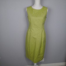Jones New York light Green Sleeveless Dress sz 8 stretch beads career work 