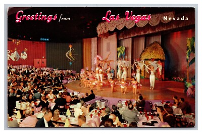 Las Vegas NV Greetings from Venus Room Hotel New Frontier Chrome Postcard