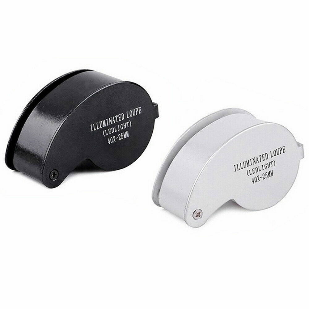 40X Magnifying Loupe Jewelry Eye Glass Magnifier LED Light Jewelers ...