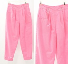 Vintage Bubble Gum Pink Pants High Waist Tapered Leg Womens 6