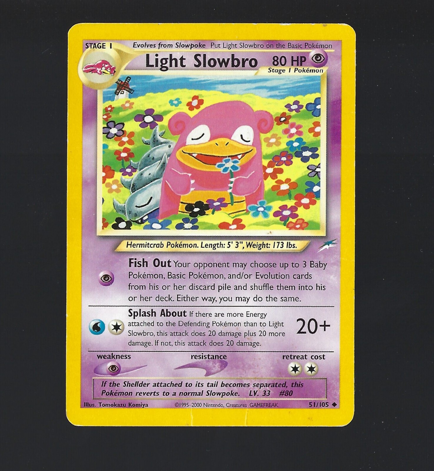 Pokemon Light Slowbro Neo Destiny 51/105 Uncommon