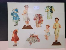 merrimack Old Fashioned Children Cut Out Paper Dolls Postcard. Embossed