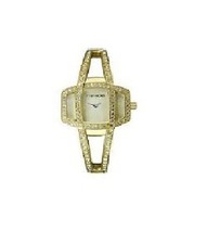NEW MARC ECKO GOLD TONE S/STEEL BRACELET+DIAL w/CRYSTALS WOMENS WATCH-E11531L1