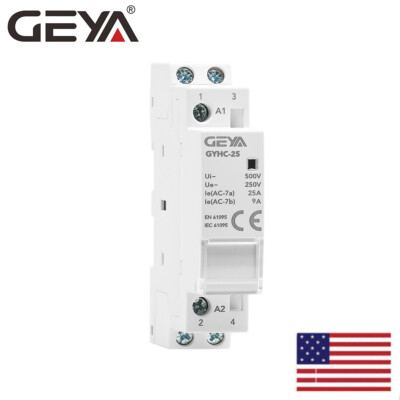 GEYA IEC Relay Modular AC Contactor 2P 25A 2NO Coil 220V DIN Rail Household