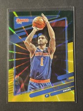 Obi Toppin 2021-22 Panini Basketball Card Yellow Green Laser SP Insert Knicks