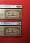 1958-TWO NOTES OF VIETNAM-1 DONG( PROPAGANDA ),GRADED BY PCGS CHOICE UNC 63 PPQ.