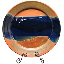 Original Vintage Signed Studio Pottery Ceramic Charger LARGE Centerpiece Plate