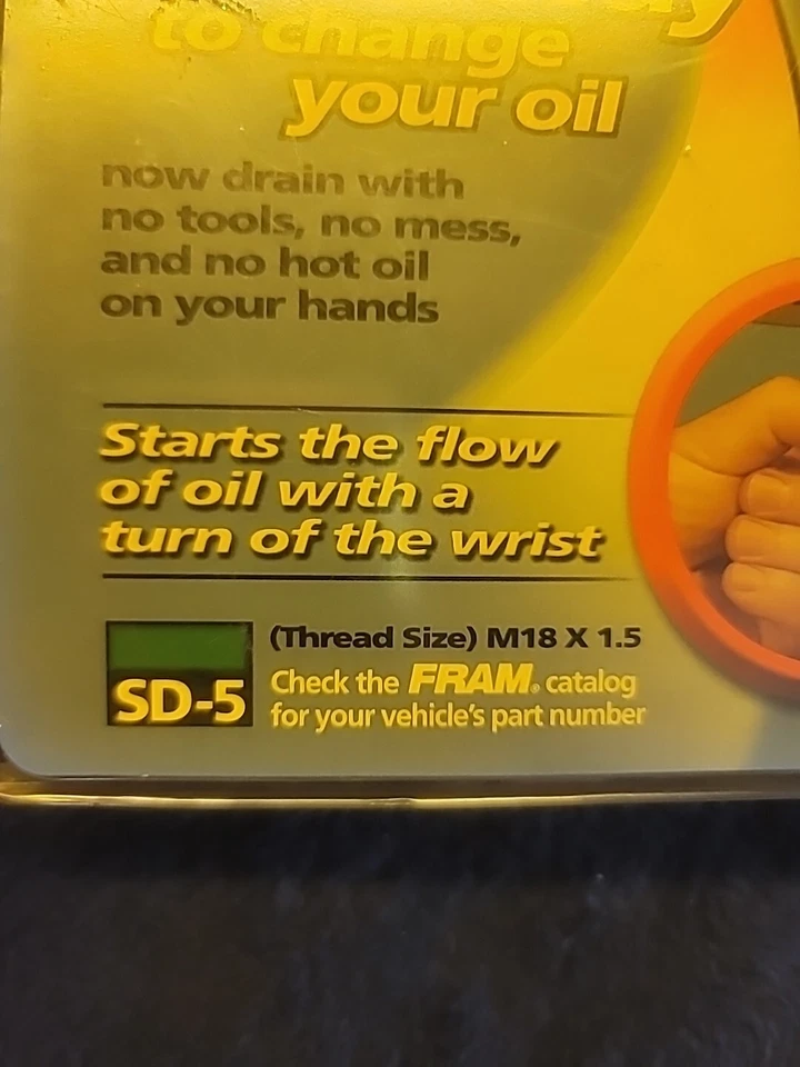 FRAM SD-5 Sure Drain SureDrain Sin Herramienta Sistema de Drenaje de Aceite Rosca Tamaño M18 X 1.5 Foto 4 de 4