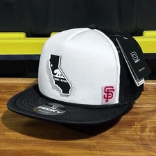 San Francisco California Trucker Hat Flat Bill Black SnapBack Foam Trucker Hat