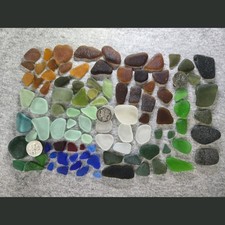 6 oz Authentic Sea Glass Surf Tumbled Blue Teal Amber Rare Puerto Rico 010